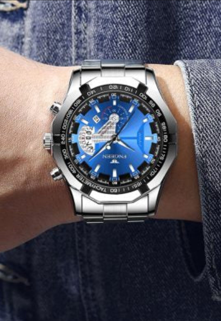 FNGEEN Silver ( Blue Dial )